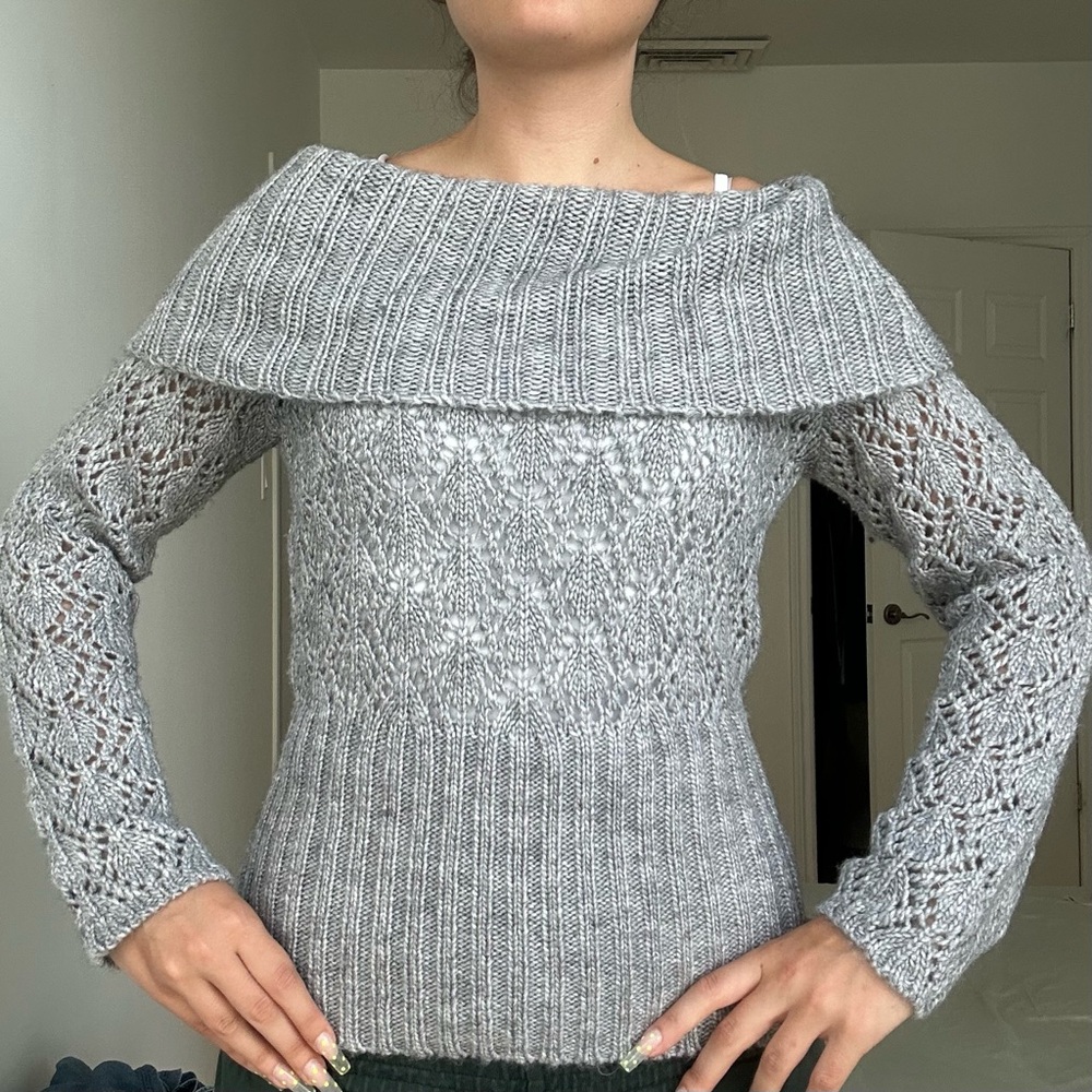 MEXX GREY OFF-SHOULDER SWEATER